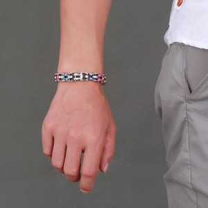Stainless Steel Multi-Color Chain Bracelet