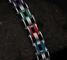 Stainless Steel Multi-Color Chain Bracelet