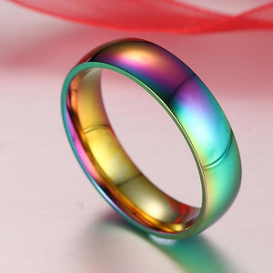 Colorful Stainless Steel Pride Ring