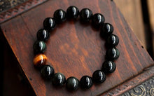 Natural Black Onyx with Tiger Eye Stone Energy Bracelet