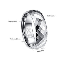 7.5MM Multi-Faceted Domed Tungsten Carbide Ring