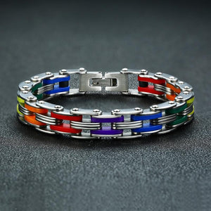 NEW Rainbow Stainless Steel Chain Bracelet - 2 Sizes Available