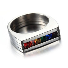 Rainbow 316L Stainless Steel  Row Ring