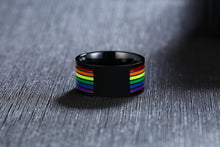 Black 10MM  Stainless Steel Rainbow Ring