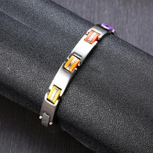Rainbow 316L Stainless Steel  Row Hope Bracelet
