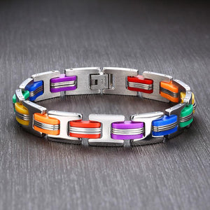 Rainbow 316L Stainless Steel Chain  Hope Bangle Bracelet