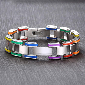 Rainbow 316L Stainless Steel Stack  Hope Bracelet