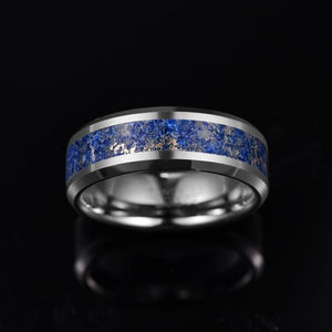 8MM Lapis Gemstone Tungsten Carbide Ring