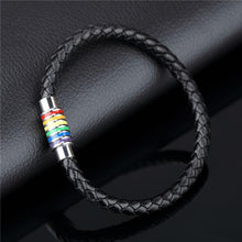 Leather Magnetic Rainbow Bracelet