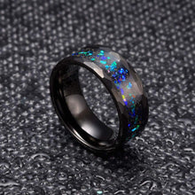 8MM Space Dust Faceted Galaxy Comfort Fit Tungsten Carbide Ring