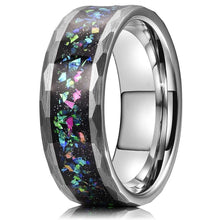 8MM Space Dust Faceted Galaxy Comfort Fit Tungsten Carbide Ring