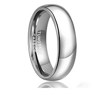 6MM High-Polished Silver Tungsten Ring